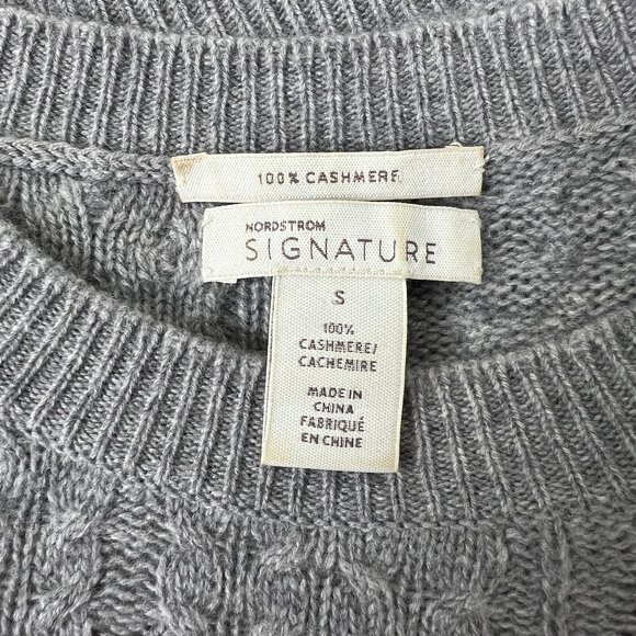 100% Cashmere Cable Knit Sweater Relaxed Oversized Fit Preppy Fall Christmas - Picture 3 of 7